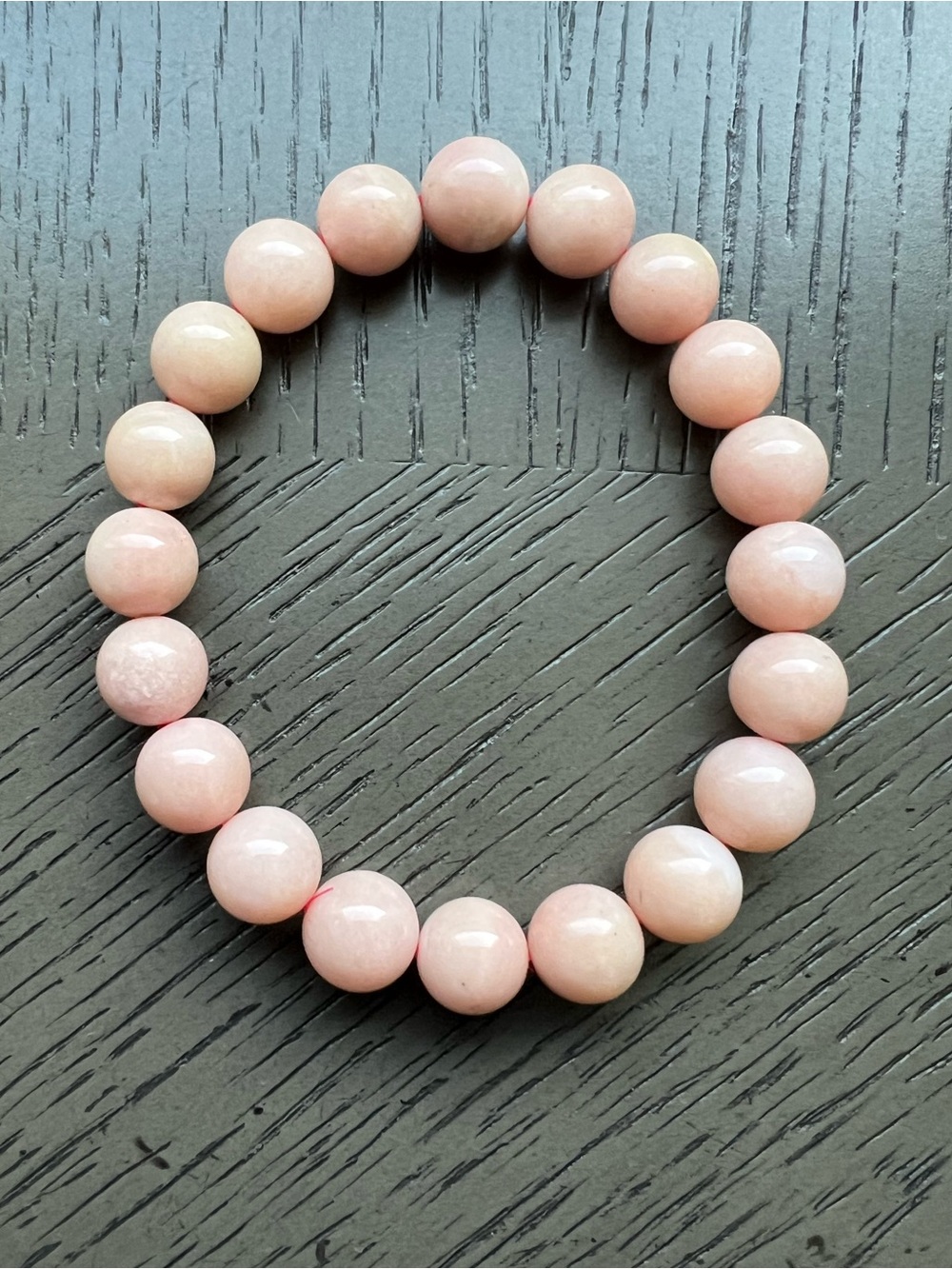 Peruvian Pink Opal bracelet 9mm SIZE 6.5’